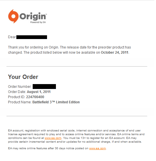 No shit bros. Just got an email from origin. Release date chaged to ...